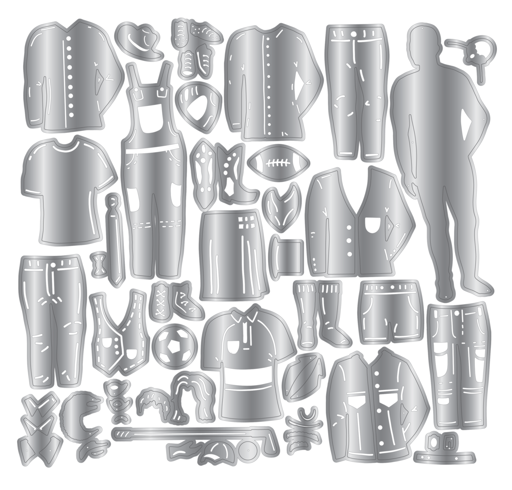 Crafter's Companion Dressed Up Gents Stamp & Die Set (CC-STD-DUGE) Crafter's Companion Dressed Up Gents Stamp & Die Set (CC-STD-DUGE)