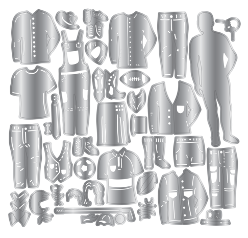 Crafter's Companion Dressed Up Gents Stamp & Die Set (CC-STD-DUGE) Crafter's Companion Dressed Up Gents Stamp & Die Set (CC-STD-DUGE)