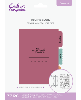 Crafter's Companion Recipe Book Stamp & Metal Die Tabs & Recipe Sentiments (CC-RB-STD-TABSE)