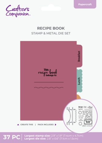 Crafter's Companion Recipe Book Stamp & Metal Die Tabs & Recipe Sentiments (CC-RB-STD-TABSE)