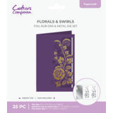 Crafter's Companion Cut in Edge Foil Rub Ons & Metal Die Florals & Swirls (CC-FOILTR6-MD-FLS)