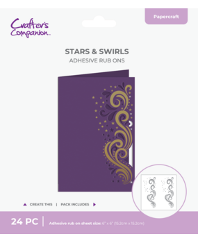 Crafter's Companion Cut in Edge Adhesive Rub Ons Stars & Swirls (CC-RUB6-SS)