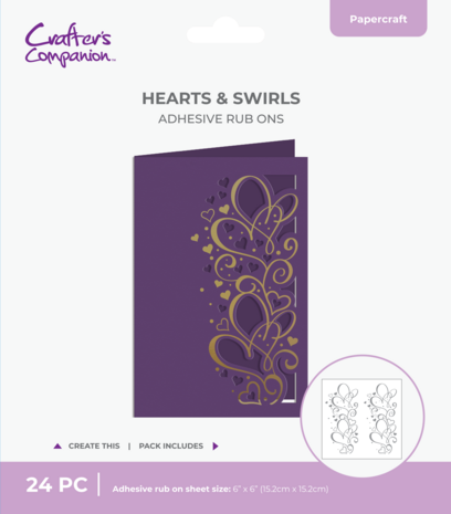 Crafter's Companion Cut in Edge Adhesive Rub Ons Hearts & Swirls (CC-RUB6-HS) Crafter's Companion Cut in Edge Adhesive Rub Ons Hearts & Swirls (CC-RUB6-HS)