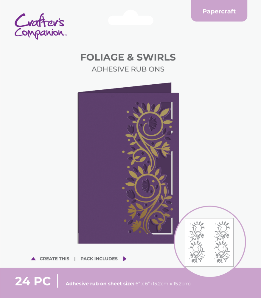 Crafter's Companion Cut in Edge Adhesive Rub Ons Foliage & Swirls (CC-RUB6-FOS) Crafter's Companion Cut in Edge Adhesive Rub Ons Foliage & Swirls (CC-RUB6-FOS)