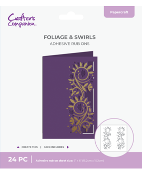 Crafter's Companion Cut in Edge Adhesive Rub Ons Foliage & Swirls (CC-RUB6-FOS)