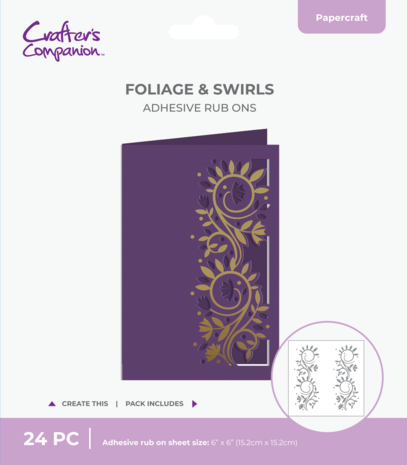 Crafter's Companion Cut in Edge Adhesive Rub Ons Foliage & Swirls (CC-RUB6-FOS) Crafter's Companion Cut in Edge Adhesive Rub Ons Foliage & Swirls (CC-RUB6-FOS)