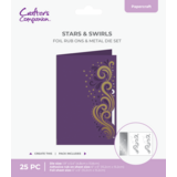 Crafter's Companion Cut in Edge Foil Rub Ons & Metal Die Stars & Swirls (CC-FOILTR6-MD-SS)