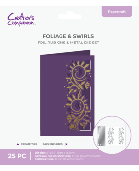 Crafter's Companion Cut in Edge Foil Rub Ons & Metal Die Foliage & Swirls (CC-FOILTR6-MD-FOS)