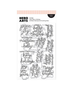Hero Arts Home for the Holidays Stamp & Cut Very Merry Wishes (DC362)