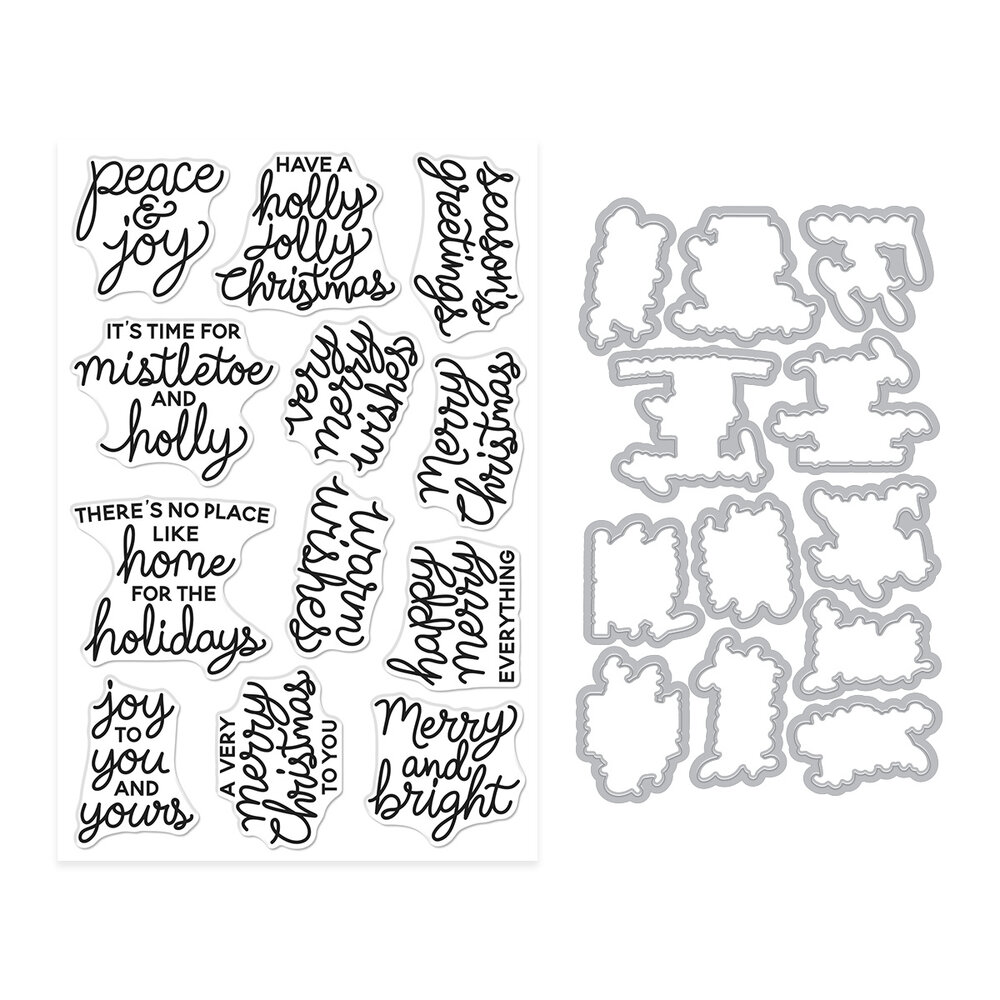 Hero Arts Home for the Holidays Stamp & Cut Very Merry Wishes (DC362) Hero Arts Home for the Holidays Stamp & Cut Very Merry Wishes (DC362)