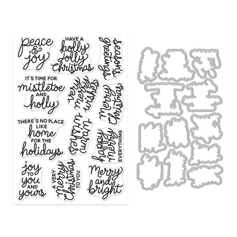 Hero Arts Home for the Holidays Stamp & Cut Very Merry Wishes (DC362) Hero Arts Home for the Holidays Stamp & Cut Very Merry Wishes (DC362)