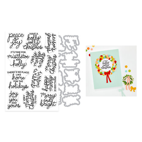 Hero Arts Home for the Holidays Stamp & Cut Very Merry Wishes (DC362) Hero Arts Home for the Holidays Stamp & Cut Very Merry Wishes (DC362)