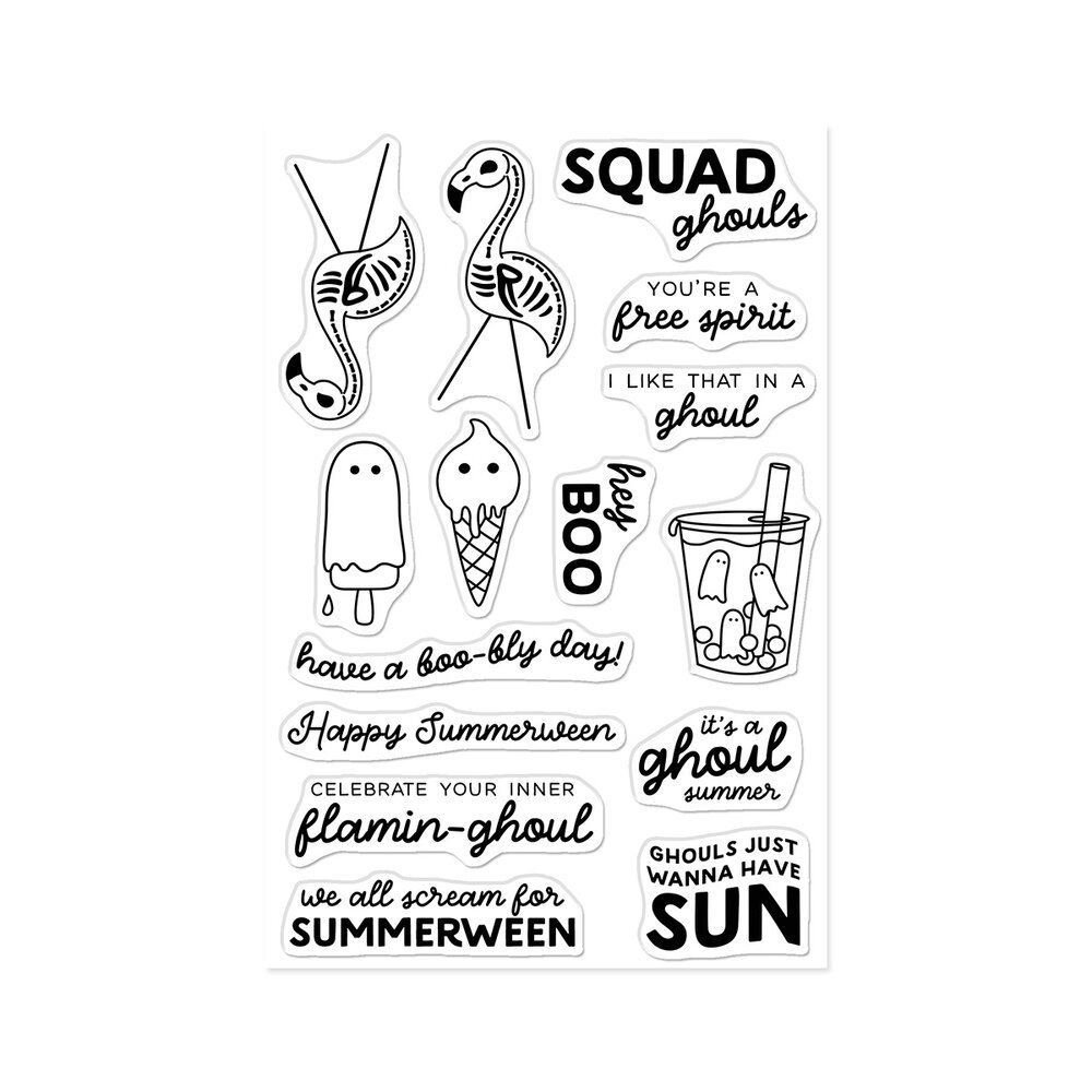 Hero Arts Summerween Stamp Set Ghoul Summer (CM863) Hero Arts Summerween Stamp Set Ghoul Summer (CM863)