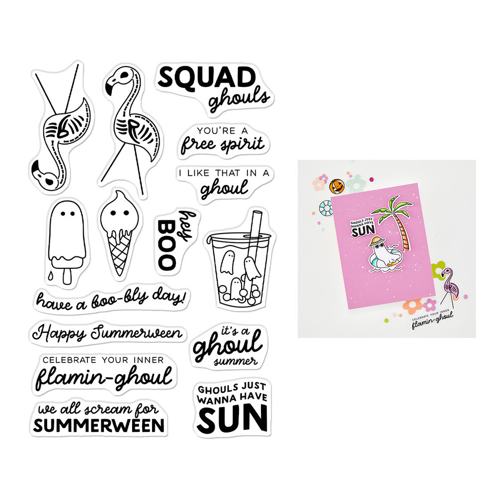 Hero Arts Summerween Stamp Set Ghoul Summer (CM863) Hero Arts Summerween Stamp Set Ghoul Summer (CM863)