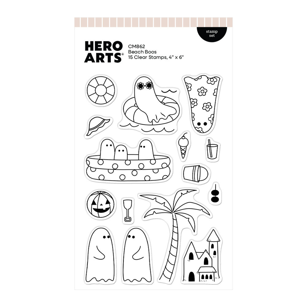 Hero Arts Summerween Stamp Set Beach Boos (CM862) Hero Arts Summerween Stamp Set Beach Boos (CM862)