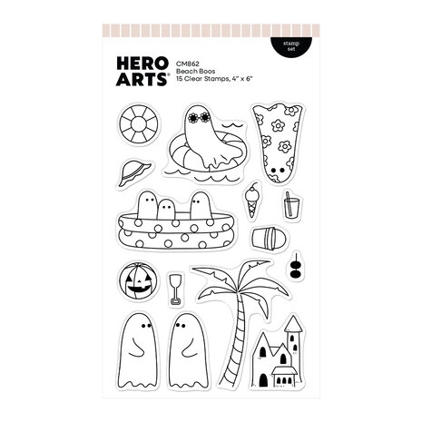 Hero Arts Summerween Stamp Set Beach Boos (CM862) Hero Arts Summerween Stamp Set Beach Boos (CM862)