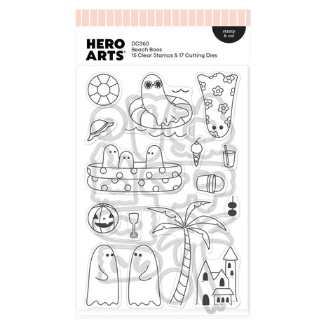 Hero Arts Summerween Stamp & Cut Beach Boos (DC360) Hero Arts Summerween Stamp & Cut Beach Boos (DC360)
