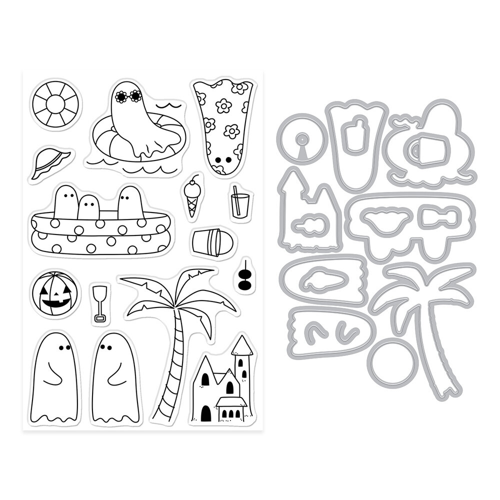 Hero Arts Summerween Stamp & Cut Beach Boos (DC360) Hero Arts Summerween Stamp & Cut Beach Boos (DC360)