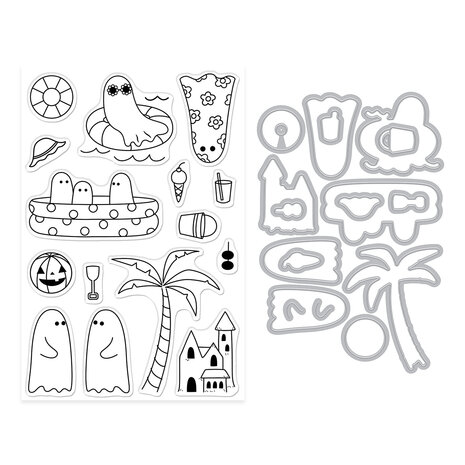 Hero Arts Summerween Stamp & Cut Beach Boos (DC360) Hero Arts Summerween Stamp & Cut Beach Boos (DC360)