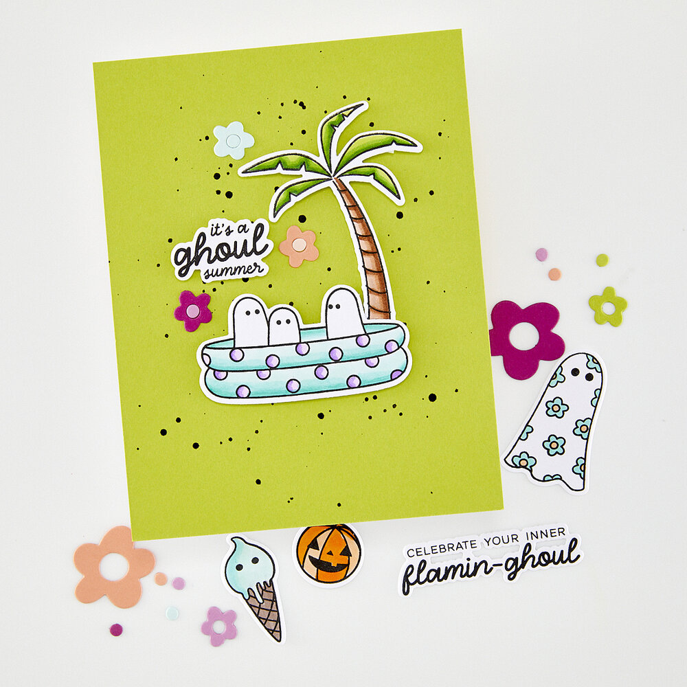 Hero Arts Summerween Stamp & Cut Beach Boos (DC360) Hero Arts Summerween Stamp & Cut Beach Boos (DC360)