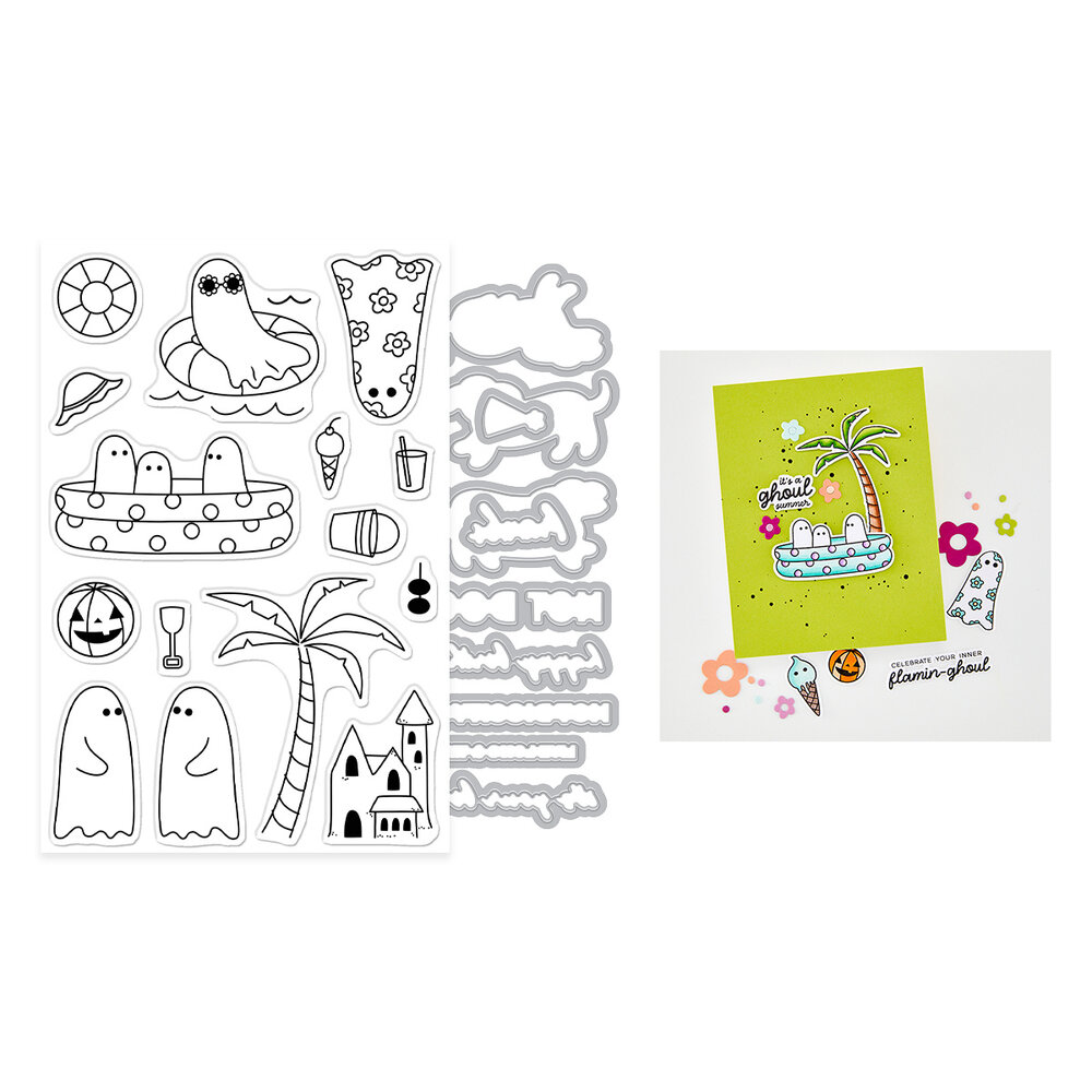 Hero Arts Summerween Stamp & Cut Beach Boos (DC360) Hero Arts Summerween Stamp & Cut Beach Boos (DC360)