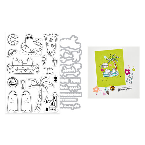 Hero Arts Summerween Stamp & Cut Beach Boos (DC360) Hero Arts Summerween Stamp & Cut Beach Boos (DC360)