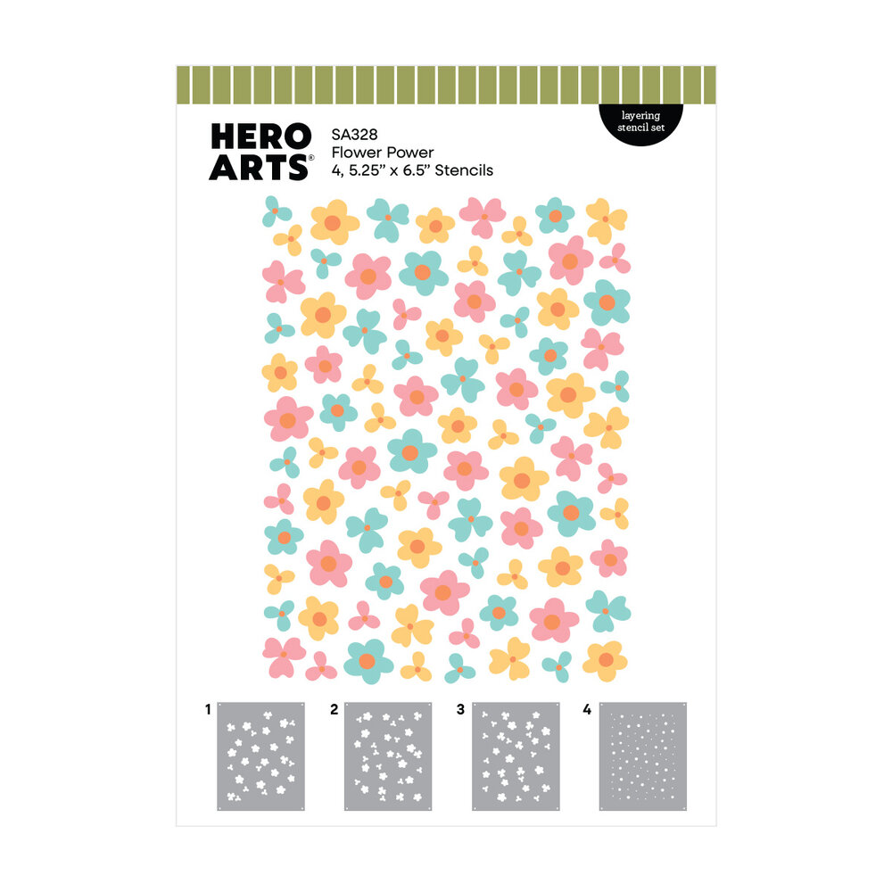 Hero Arts Summerween Layering Stencil Set Flower Power (SA328) Hero Arts Summerween Layering Stencil Set Flower Power (SA328)