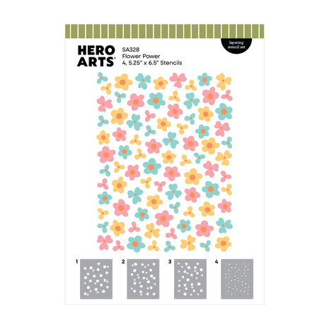 Hero Arts Summerween Layering Stencil Set Flower Power (SA328) Hero Arts Summerween Layering Stencil Set Flower Power (SA328)