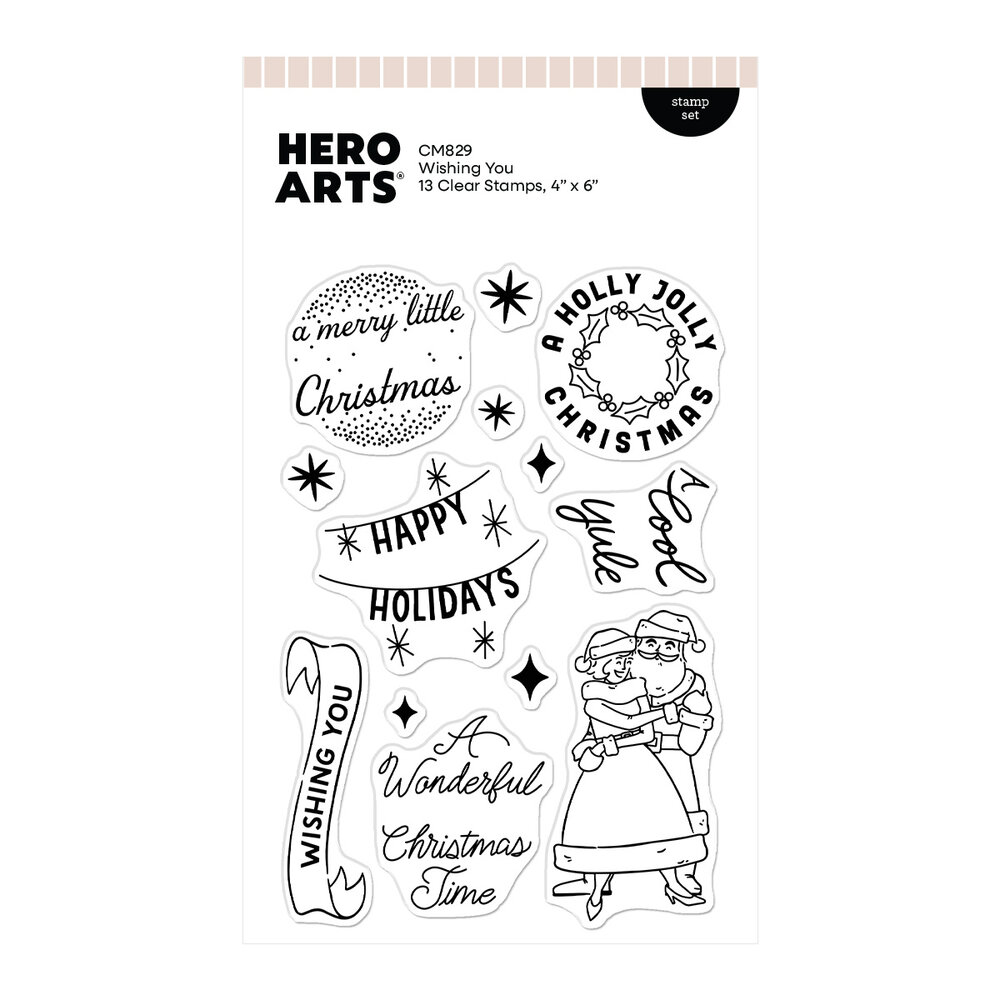Hero Arts Vintage Vinyl Stamp Set Wishing You (CM829)