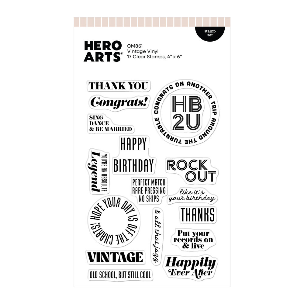Hero Arts Vintage Vinyl Stamp Set Vintage Vinyl (CM861) Hero Arts Vintage Vinyl Stamp Set Vintage Vinyl (CM861)