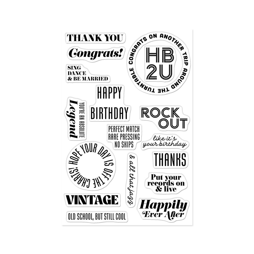 Hero Arts Vintage Vinyl Stamp Set Vintage Vinyl (CM861) Hero Arts Vintage Vinyl Stamp Set Vintage Vinyl (CM861)