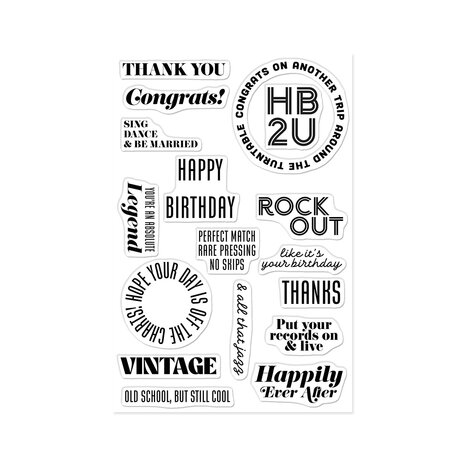 Hero Arts Vintage Vinyl Stamp Set Vintage Vinyl (CM861) Hero Arts Vintage Vinyl Stamp Set Vintage Vinyl (CM861)