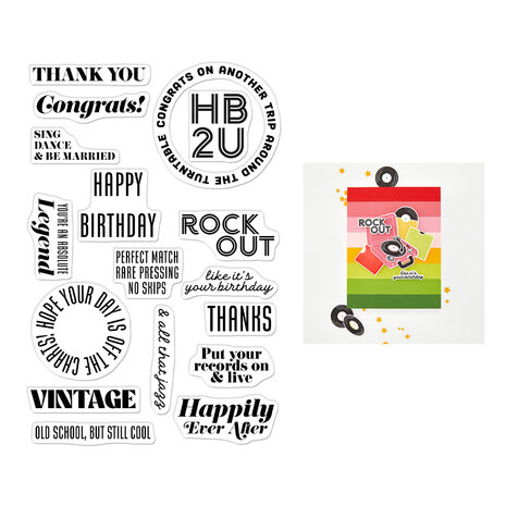 Hero Arts Vintage Vinyl Stamp Set Vintage Vinyl (CM861) Hero Arts Vintage Vinyl Stamp Set Vintage Vinyl (CM861)