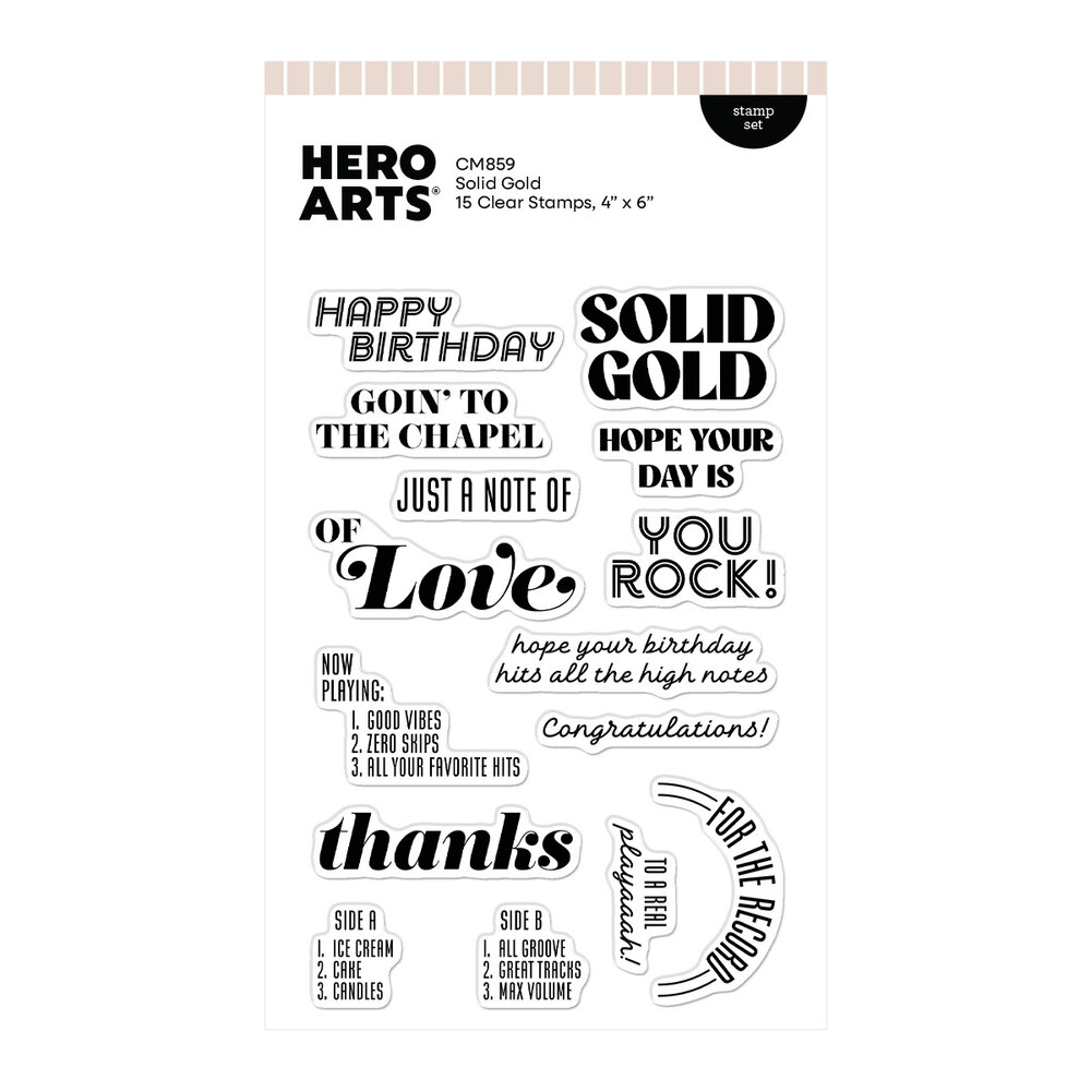 Hero Arts Vintage Vinyl Stamp Set Solid Gold (CM859) Hero Arts Vintage Vinyl Stamp Set Solid Gold (CM859)