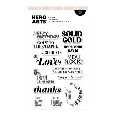 Hero Arts Vintage Vinyl Stamp Set Solid Gold (CM859) Hero Arts Vintage Vinyl Stamp Set Solid Gold (CM859)