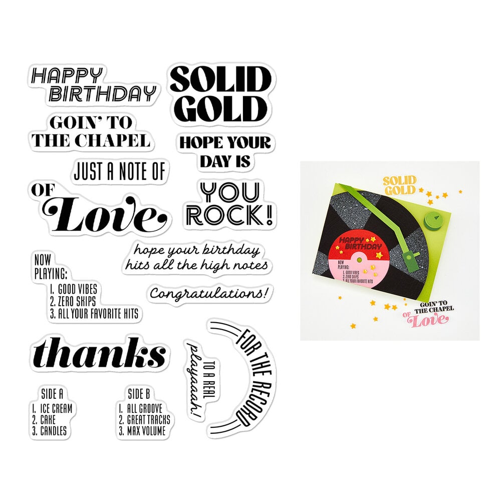 Hero Arts Vintage Vinyl Stamp Set Solid Gold (CM859) Hero Arts Vintage Vinyl Stamp Set Solid Gold (CM859)