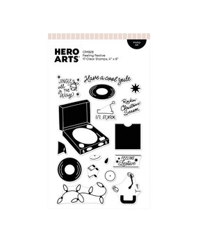 Hero Arts Vintage Vinyl Stamp Set Feeling Festive (CM828) Hero Arts Vintage Vinyl Stamp Set Feeling Festive (CM828)