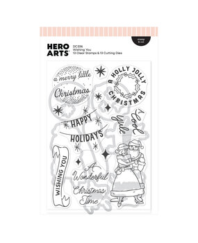 Hero Arts Vintage Vinyl Stamp & Cut Wishing You (DC336) Hero Arts Vintage Vinyl Stamp & Cut Wishing You (DC336)