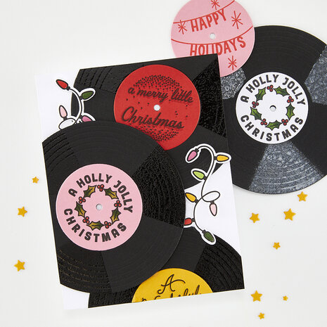 Hero Arts Vintage Vinyl Stamp & Cut Wishing You (DC336) Hero Arts Vintage Vinyl Stamp & Cut Wishing You (DC336)