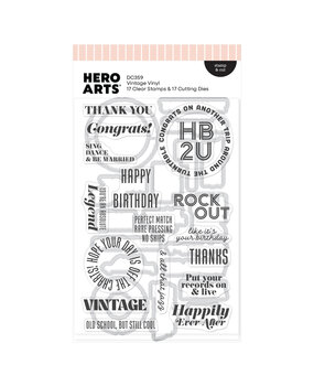 Hero Arts Vintage Vinyl Stamp & Cut Vintage Vinyl (DC359) Hero Arts Vintage Vinyl Stamp & Cut Vintage Vinyl (DC359)