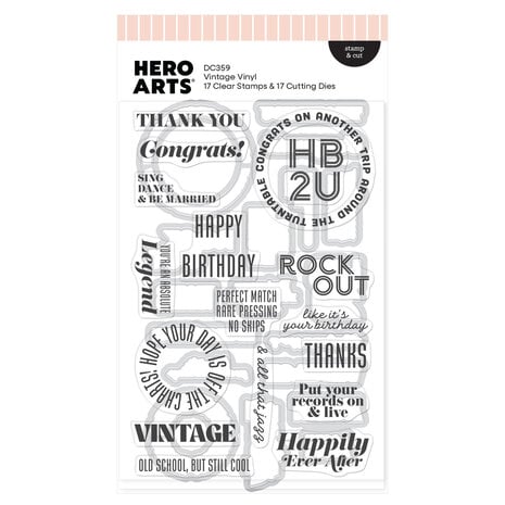 Hero Arts Vintage Vinyl Stamp & Cut Vintage Vinyl (DC359) Hero Arts Vintage Vinyl Stamp & Cut Vintage Vinyl (DC359)