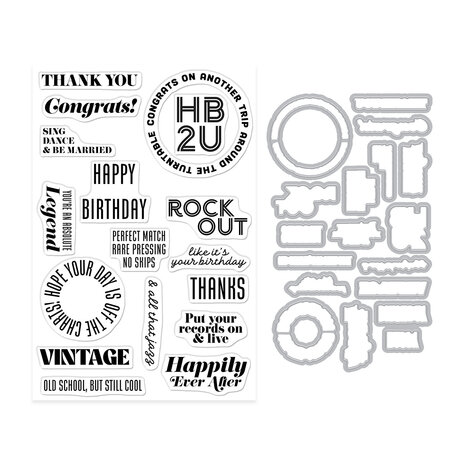 Hero Arts Vintage Vinyl Stamp & Cut Vintage Vinyl (DC359) Hero Arts Vintage Vinyl Stamp & Cut Vintage Vinyl (DC359)