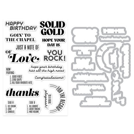 Hero Arts Vintage Vinyl Stamp & Cut Solid Gold (DC357) Hero Arts Vintage Vinyl Stamp & Cut Solid Gold (DC357)