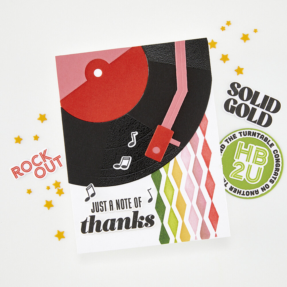 Hero Arts Vintage Vinyl Die Set Drop the Needle (DF268)