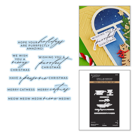 Spellbinders Yana's Christmas Cats Press-Foil Plates-Die Set Meowy Christmas Sentiments by Yana Smakula (BP-375) Spellbinders Yana's Christmas Cats Press-Foil Plates-Die Set Meowy Christmas Sentiments by Yana Smakula (BP-375)