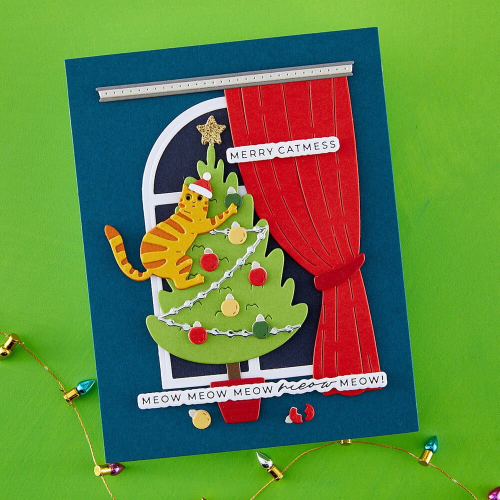 Spellbinders Yana's Christmas Cats Etched Dies Window View by Yana Smakula (S5-761)
