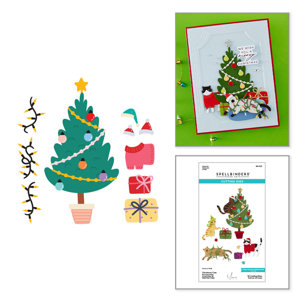 Spellbinders Yana's Christmas Cats Etched Dies Accessories by Yana Smakula (S4-1547)