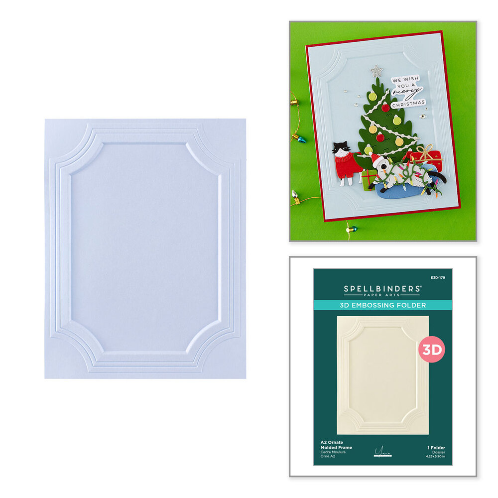 Spellbinders Yana's Christmas Cats 3D Embossing Folder A2 Ornate Molded Frame by Yana Smakula (E3D-179) Spellbinders Yana's Christmas Cats 3D Embossing Folder A2 Ornate Molded Frame by Yana Smakula (E3D-179)