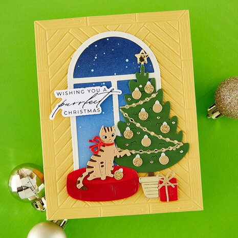 Spellbinders Yana's Christmas Cats 3D Embossing Folder A2 Herringbone Décor by Yana Smakula (E3D-183) Spellbinders Yana's Christmas Cats 3D Embossing Folder A2 Herringbone Décor by Yana Smakula (E3D-183)