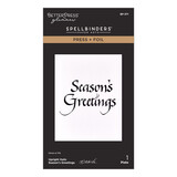 Spellbinders Upright Italic Holiday Sentiments Press + Foil Plate Season's Greetings by Paul Antonio (BP-371)